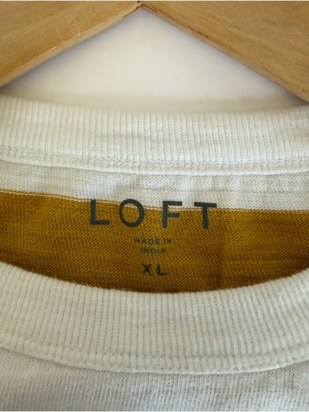XL LOFT Striped Yellow and White Sleeveless Knit Top - Picture 3 of 5